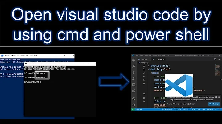 How To Open Visual Studio Code From Command Prompt | powershell