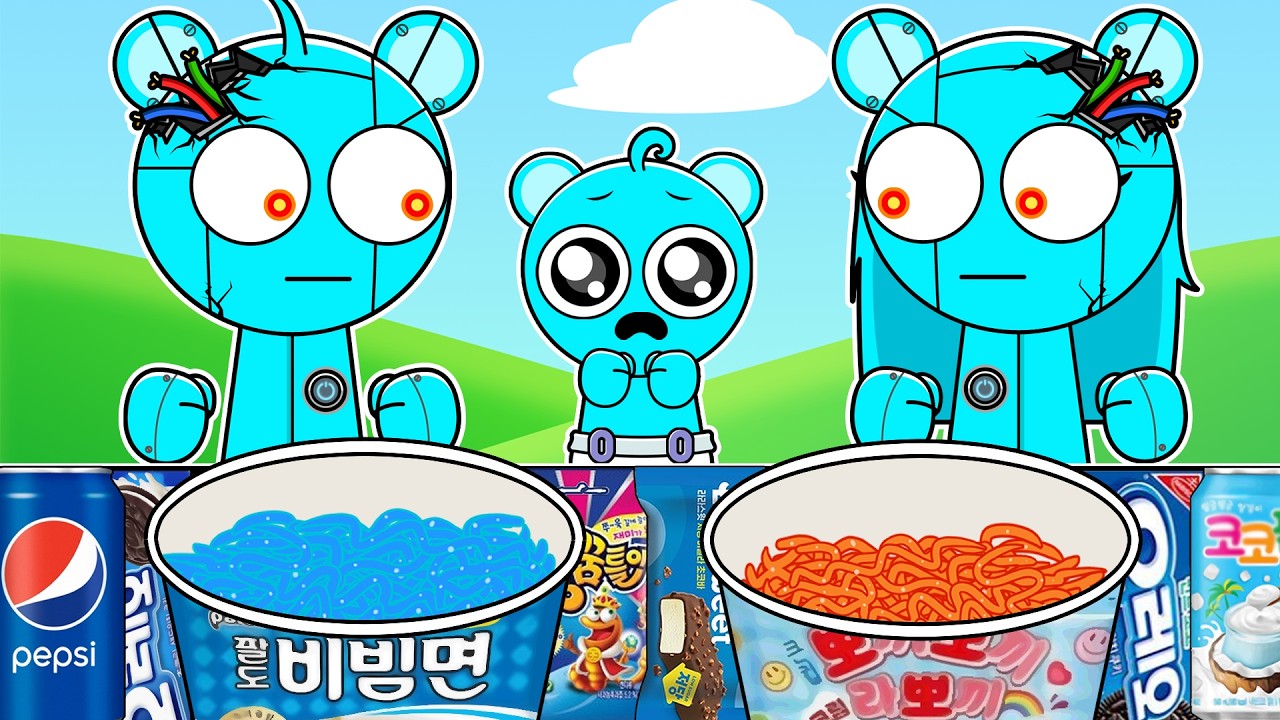 DADDY SKY AND MOM SKY, BUT THEY'RE ROBOTS! | Sprunki | Convenience Store MUKBANG Animation | ASMR