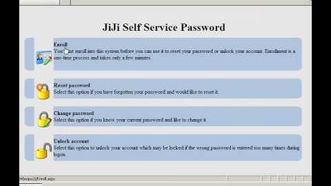 JiJi Self Service Password Reset Management Tool Demo Video Old Version..