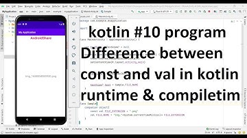 Difference between const and val in kotlin|Runtime & compiletime variable kotlin.#kotlin 10 program.