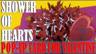 Handmade Valentine Day Card - Shower of Hearts Beautiful handmade Valentine&#39;s Day Card