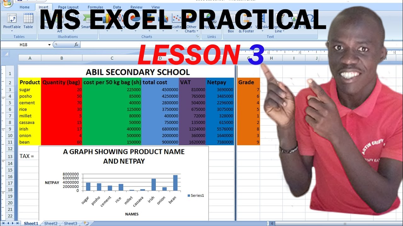 Lesson 3 in Ms Excel l by Ahebwa Martin - YouTube
