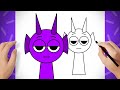 How to draw Incredibox Sprunki Durple Purple