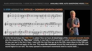 How to play a perfect Solo over the Blues with your Alto Sax · Step 3 · Dominat-Seveth-Chord +b3