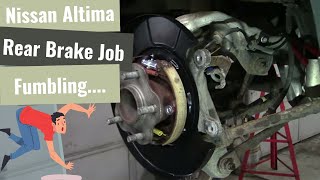 Nissan Altima: Fumbling Rear Brake Job w/ Backing Plates