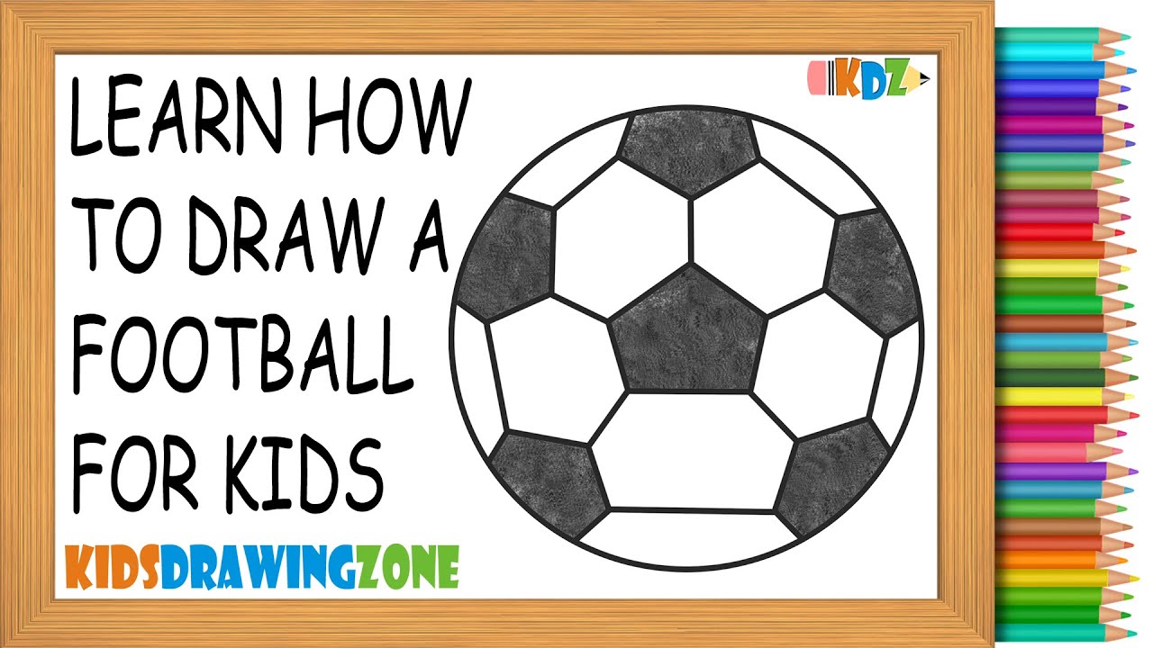 How To Draw A Football Easy Football Drawing Step by Step Football Drawing YouTube