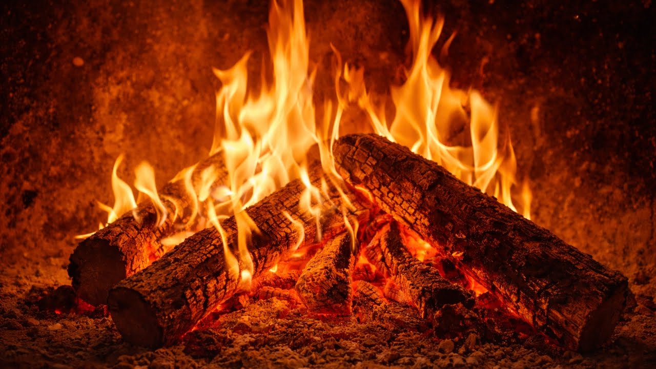 Cozy Fireplace Sounds  | 10 Hours | Sleep, Relax, Study (4K)