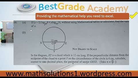 Core Maths WASSCE  May June 2017 Q10a