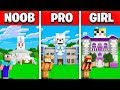 NOOB vs PRO vs GIRL FRIEND MINECRAFT PET HOUSE BUILD BATTLE! (Building Challenge)