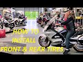 Honda ST1300 Tires Front & Rear HOW TO INSTALL, 90-degree Valve stems, Delkevic Exhaust, Pro Install
