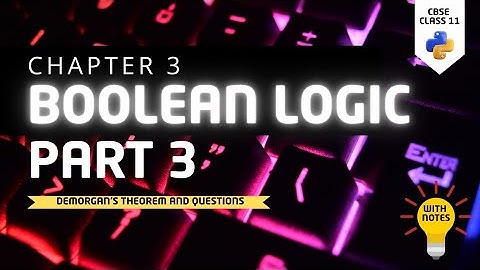 👉 Boolean Logic | Chapter 3 | Part 3 | Demorgan