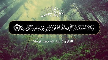 القارئ عبدالله محمد فرحات | نسخة طبق الأصل من الحصرى ♥️| سورة النمل