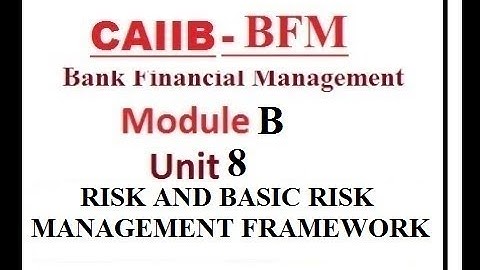 CAIIB BFM MODULE B UNIT 8 | RISK AND BASIC RISK MANAGEMENT FRAMEWORK | BANK FINANCIAL MANAGEMENT