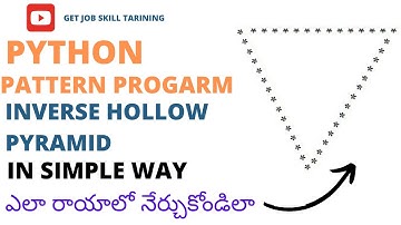inverted hollow pyramid pattern in python | Inverse pyramid patterns |  pattern programs in telugu