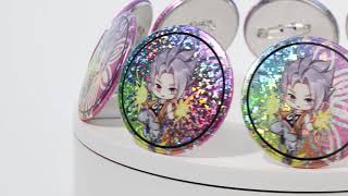 Wow! Custom Holo Button Pins - do what you haven't seen!