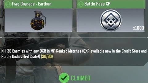 Call Of Duty Mobile Kill 30 Enemies with any QXR in MP Ranked Matches Task Complete