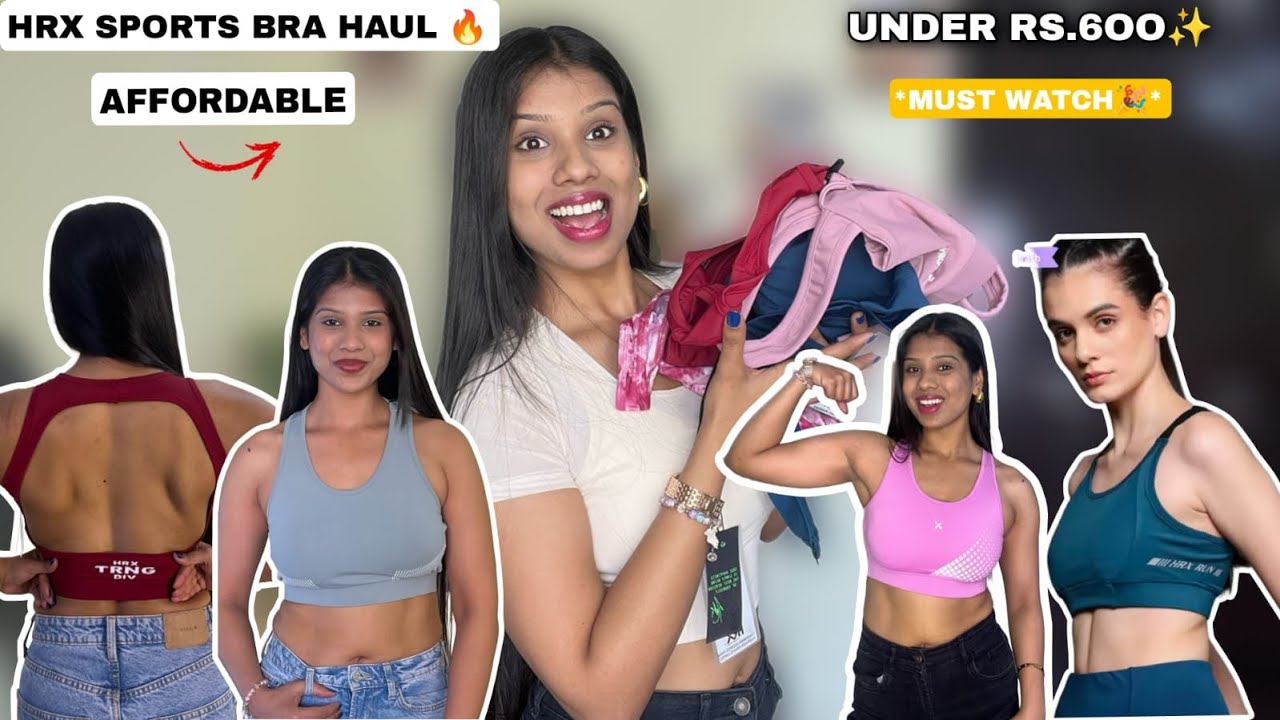 HRX SPORTS BRA HAUL UNDER RS.500 || Try on haul | 