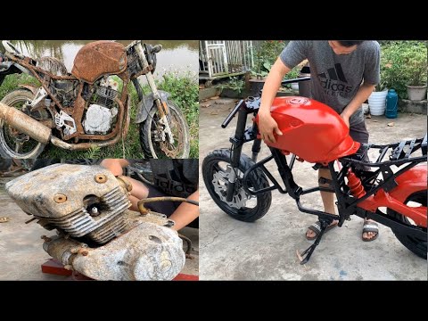 Full Restoration BMW racing motorcycle old   Restoring motorbike standing machine motor broken