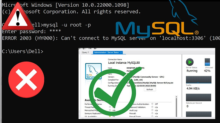 Lỗi cannot connect to database server mysql localhost 3306