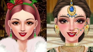 christmas 🎄⛄ makeup dressup vs indian makeup 💄 dressup game||Android gameplay||@StylishGamerr screenshot 5