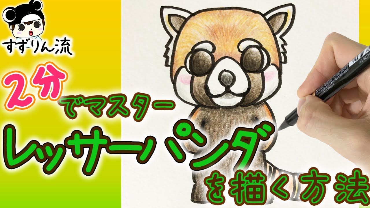 ２分で紹介 かわいいアライグマの描き方 Youtube