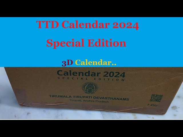 TTD 2024 Calendar #2024 #2024newyear #2024Calendar #calendar  #happynewyear2024 #ttd #tirumala - YouTube