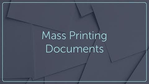 Batch Printing Documents (Level 2) - TSU