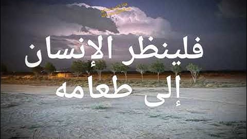 فلينظر الإنسان إلى طعامه// سورة عبس بصوت الشيخ محمد عبدالله عبدالعظيم