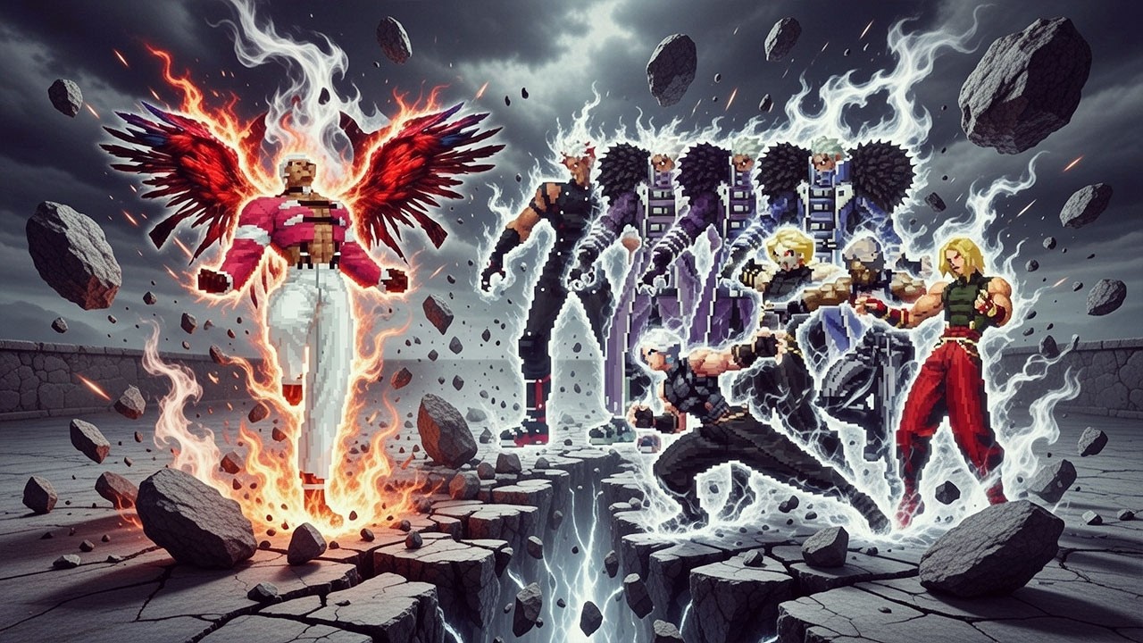 [KOF Mugen] D. Rhythm Yashiro Vs Bosses Adel, Krizalid Team