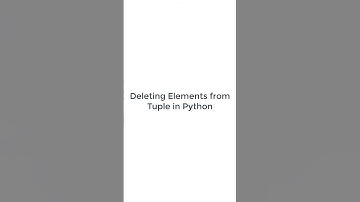 How to delete an element from Tuple in Python #pythonshot #python3 #shortvideo #coding #shorts #code