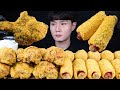 뿌링핫도그 치즈볼 치킨 먹방ASMR MUKBANG SWEET FRIED CHICKEN & HOTDOG & CHEESE BALLS 甘いチキン ホットドッグ eating sounds