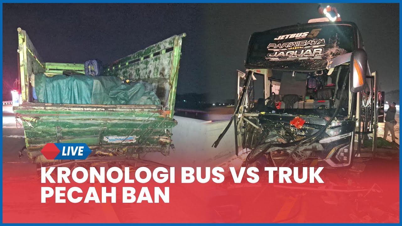 🔵Kronologi Bus Vs Truk Pecah Ban di Tol Kendal 2 Sopir Meninggal