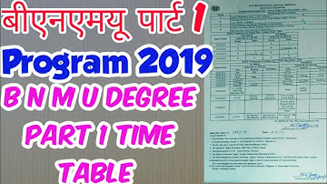 BNMU B.A.1/B.Sc.1/B.Com.1 Exam Program 2019 - Samrat Sir
