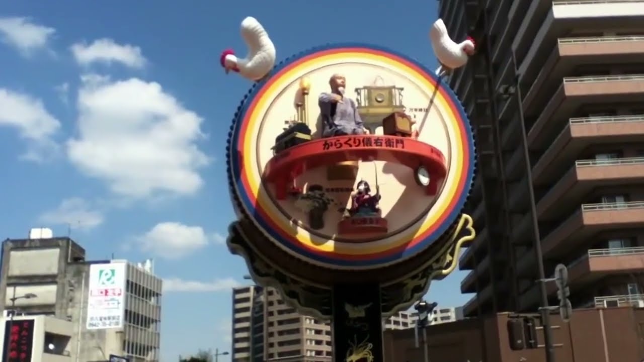 JR久留米駅前　からくり太鼓時計　田中久重　涙のリクエストversion　2014 4 6 2