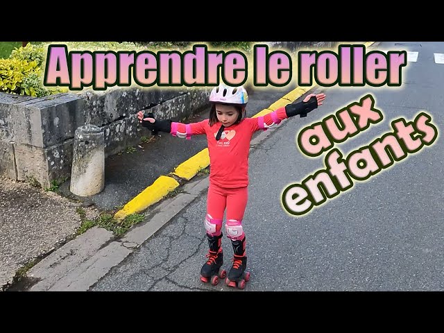 Apprendre à patiner & faire du roller QUAD à son enfant dans la rue.  Avancer première fois débutant. 