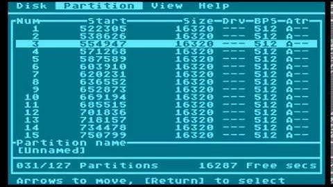 APT FDISK4 Split / Divide auto-fill partitioning