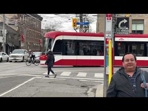 Queen Street West & Shaw St intersection vibes - Toronto Canada April 18, 2024