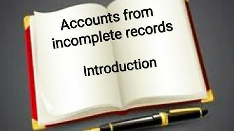 12th Accountancy / Unit-1 / Accounts from incomplete records / Tamil / Part-1