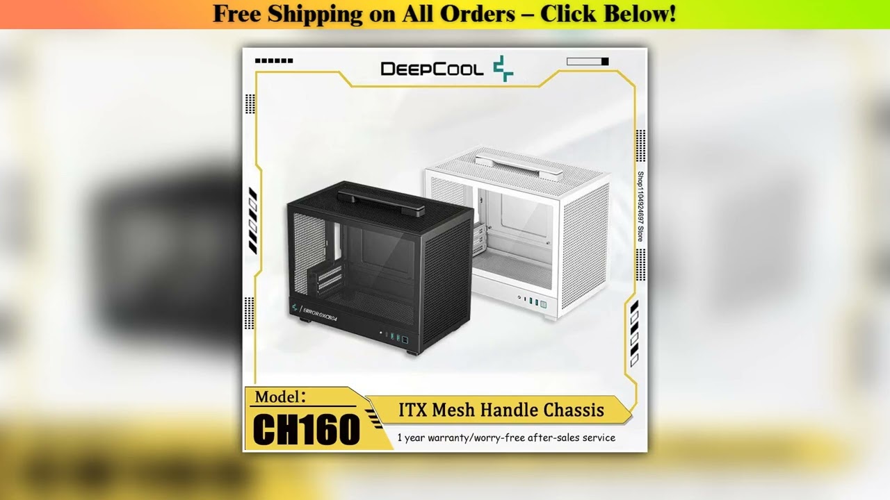 Deepcool CH160 Mini ITX Mesh Portable Case 172mm Air Cooled 305mm Long Graphics Card SFX Power