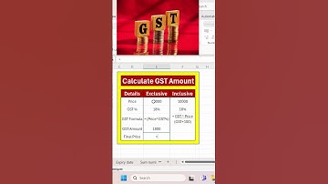 Calculate GST Amount In Excel - GST inclusive and GST exclusive #Shorts #exceltech #msexcelformula