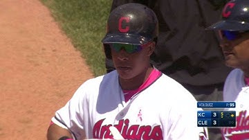 KC@CLE: Brantley ties the game with single to left