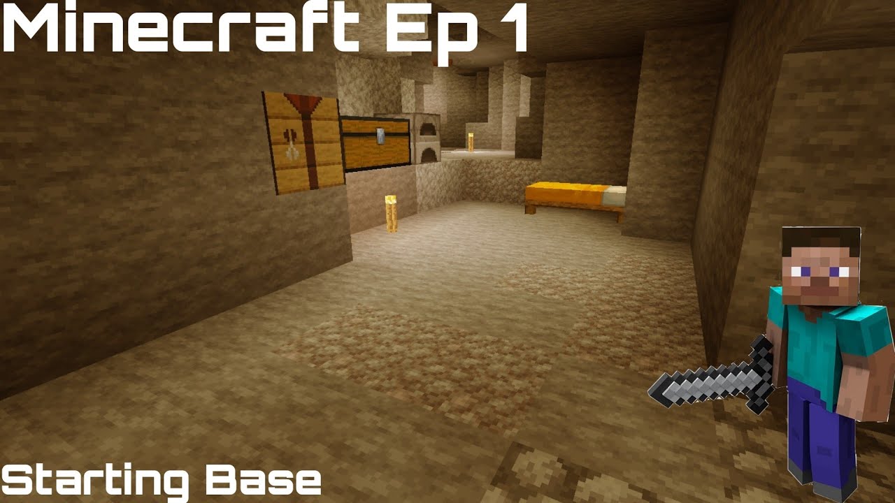 Minecraft Ep 1 - Starting Base - YouTube