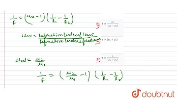 A lens made of material of Refractive index `mu_(2)` is surrounded by a medium of