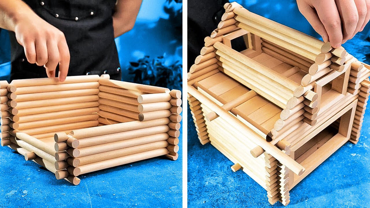 Building Mini Wooden House || DIY Miniature Realistic Hacks And Crafts