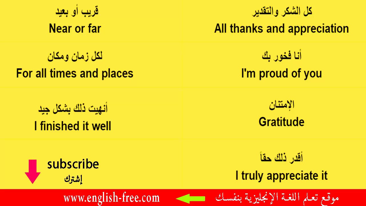 تعلم الإنجليزية أكثر الجمل إستعمالا في الحديث مترجمة بالصوت