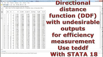Directional distance function (DDF) undesirable outputs for efficiency measurement teddf STATA 18
