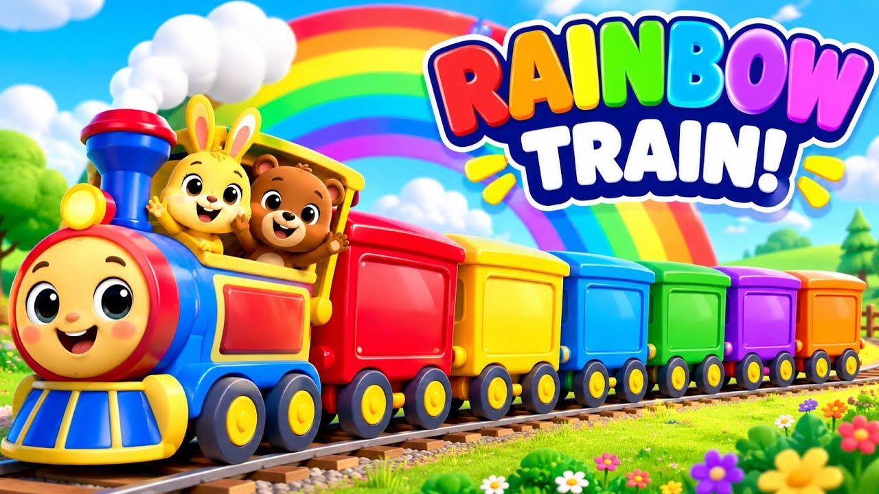 The Rainbow Train Adventure 🚂🌈 | Learn Colors for Kids