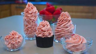 Buttercream de fresa 🍓 2 Recetas Extra Firmes SIN HUEVO