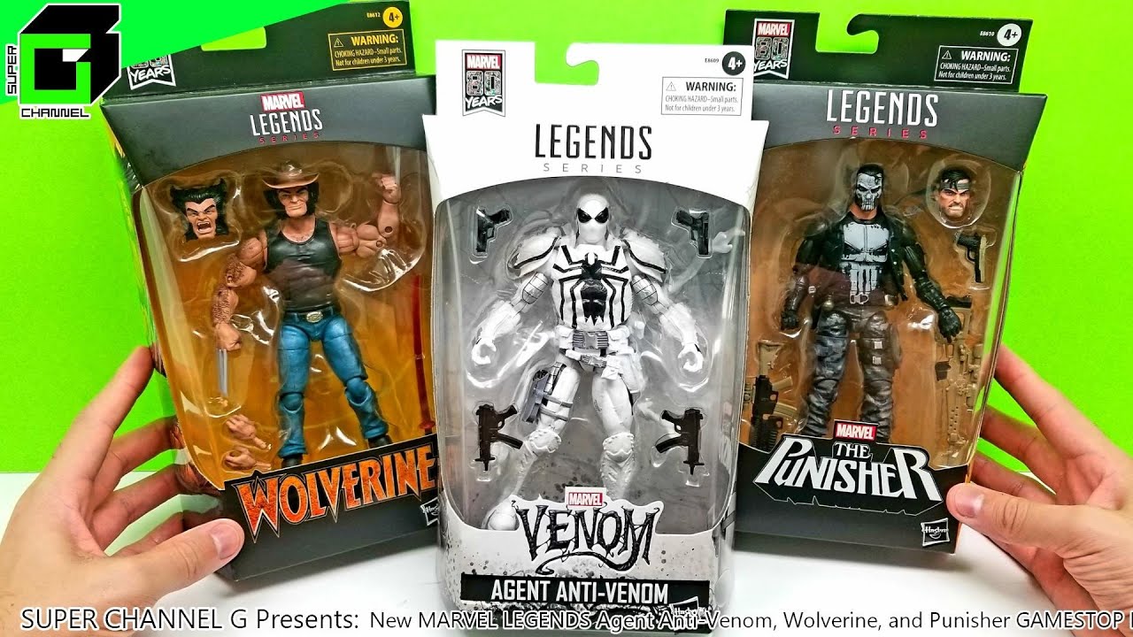 New Marvel Legends Agent Anti Venom Wolverine And Punisher Gamestop Exclusives By Hasbro Youtube