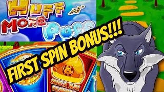 FIRST SPIN BIG WIN BONUS! HUFF N MORE PUFF!
